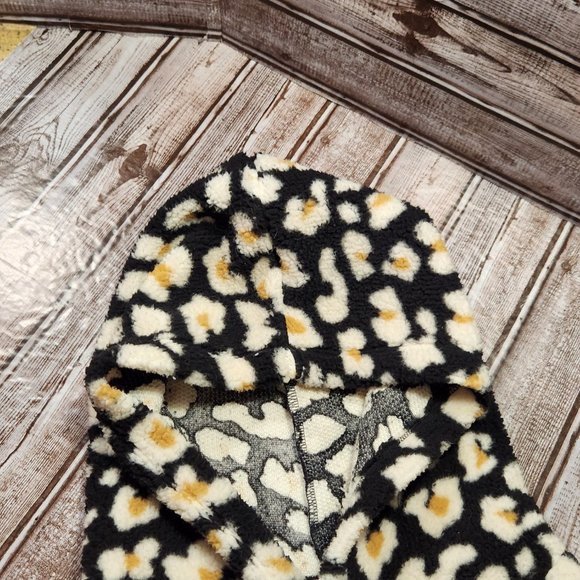 WILD FABLE Womens XL Crop Sherpa Hoodie Shirt Jacket Pullover Sweater Black - Picture 5 of 5